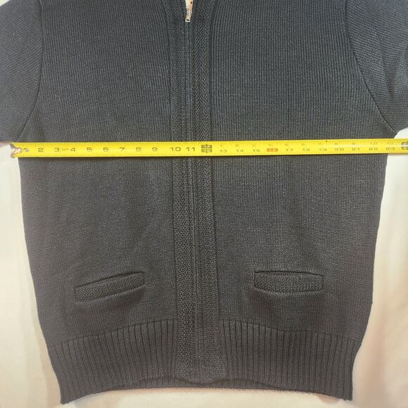 SAI Sweater Mens Sz Large Dk Navy Knit Full Zip Cardigan Grandpa Core A+ School - Picture 12 of 16